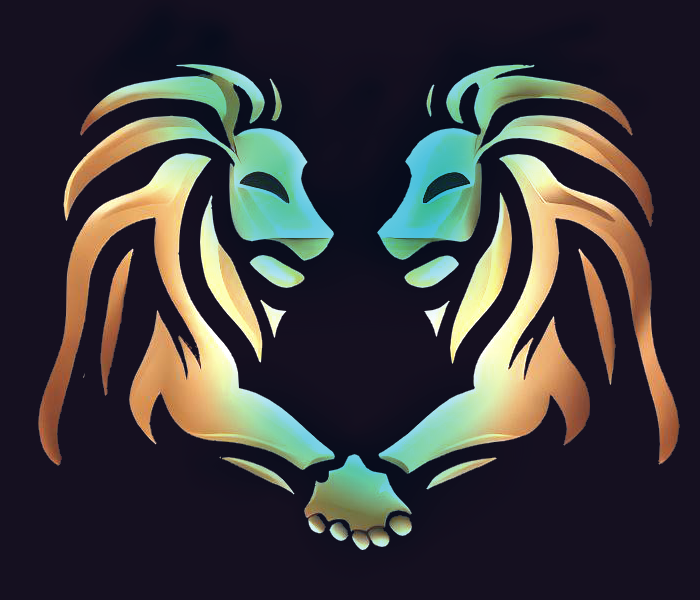 Illustration of two lions networking